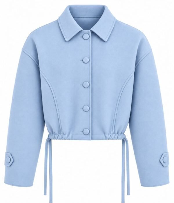 Women’s Sky Blue Cropped Shirt Jacket