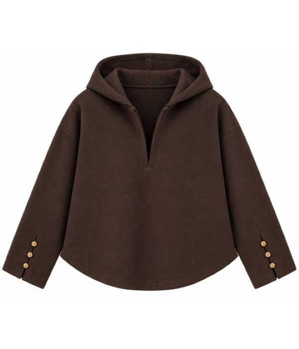 Women’s Dark Brown Oversized Hooded Pullover