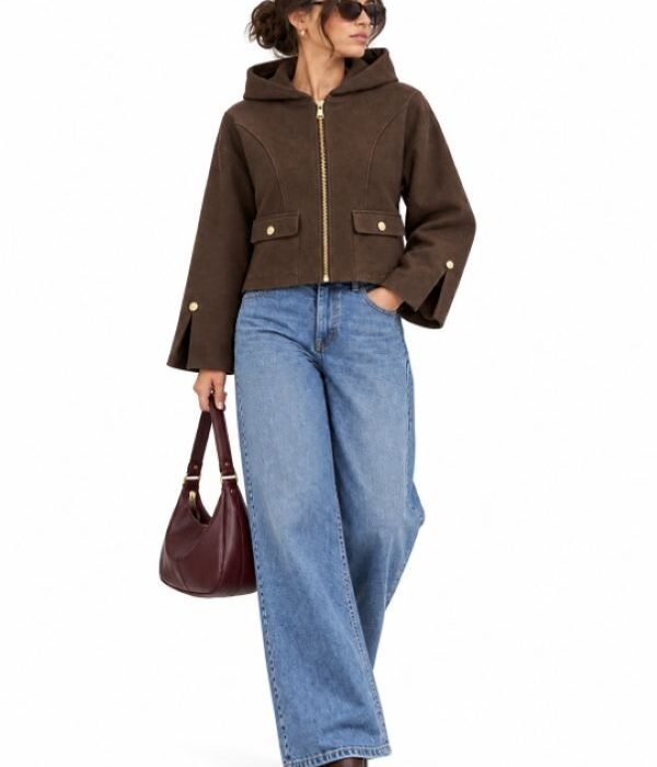Women’s Chocolate Brown Relaxed-Fit Hoodie