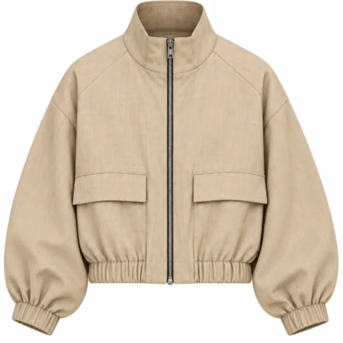 Unisex Khadi Zip-Up Bomber Jacket and Wide-Leg Trouser Set
