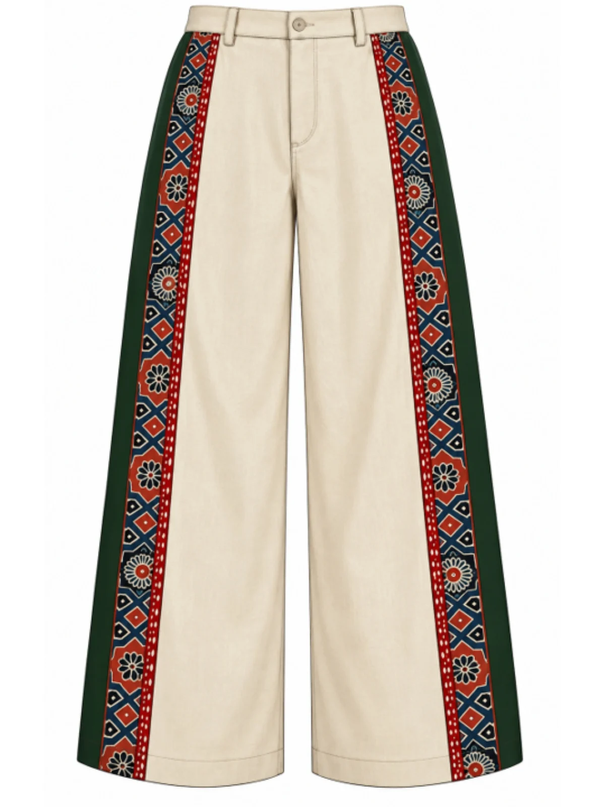 Dark Chocolate Brown Cropped Blazer Jacket and Ivory Cream Wide-Leg Trousers Set - Image 4