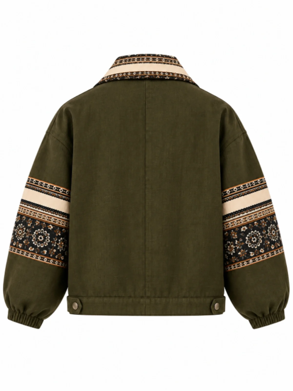 Dark Olive Green Jacket and Barrel-Leg Trouser Set - Image 2